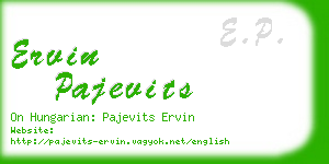 ervin pajevits business card